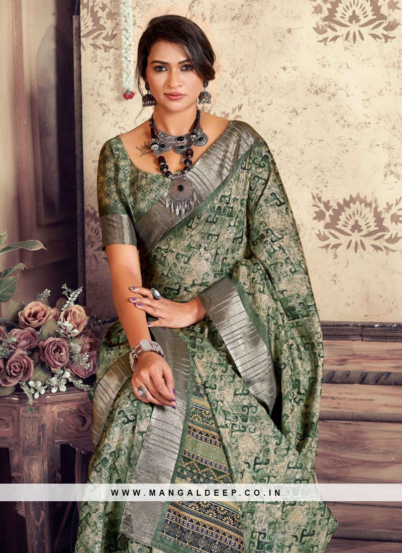 Green Gota Work Ceremonial Saree