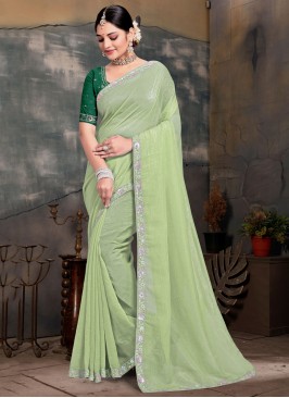 Green Mehndi Silk Classic Saree