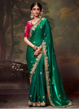 Green Party Trendy Saree