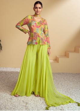 Green Print Readymade Salwar Kameez