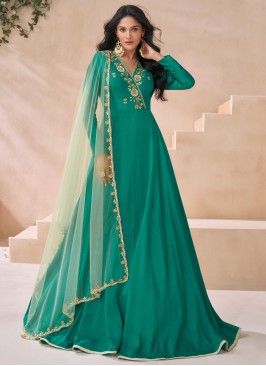 Green Sangeet Designer Gown