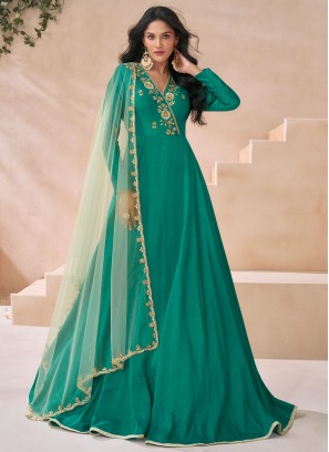 Green Sangeet Designer Gown