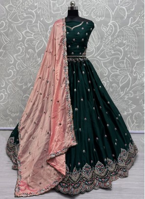 Green Silk Lehenga Choli