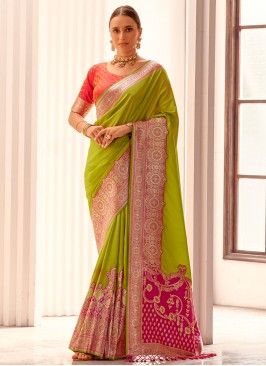 Green Silk Party Traditional Saree