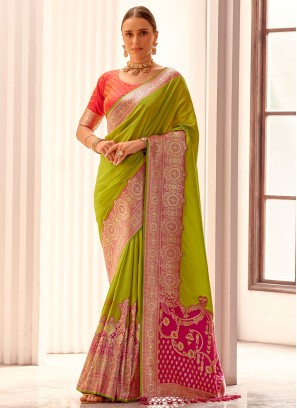 Green Silk Party Traditional Saree