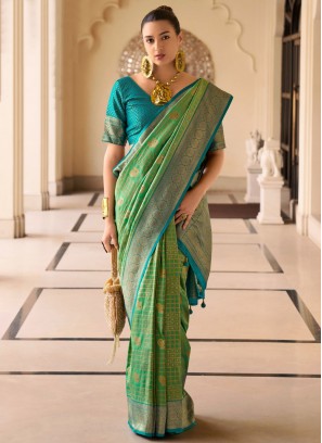 Green Weaving Designer Saree