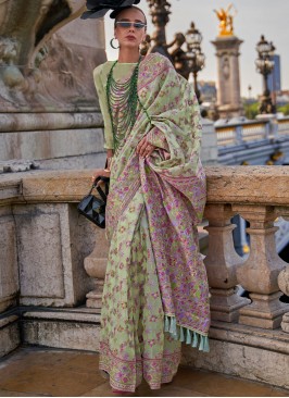 Green Weaving Organza Designer Saree