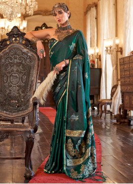 Green Weaving Party Classic Saree