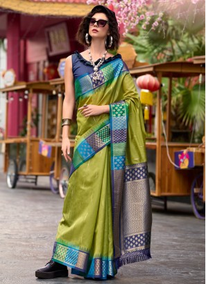 Green Weaving Trendy Saree