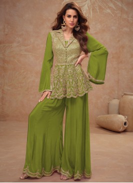 Green Zari Designer Salwar Suit