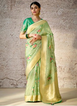 Green Zari Designer Saree