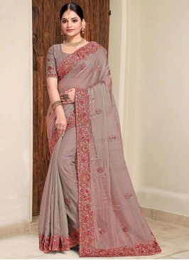 Grey Beads Ceremonial Traditional Designer Saree