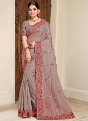 Grey Beads Ceremonial Traditional Designer Saree