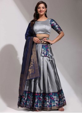 Grey Festival Silk Trendy Lehenga Choli