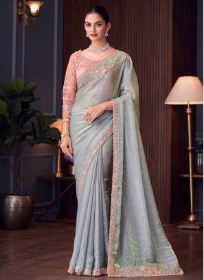 Grey Reception Trendy Saree