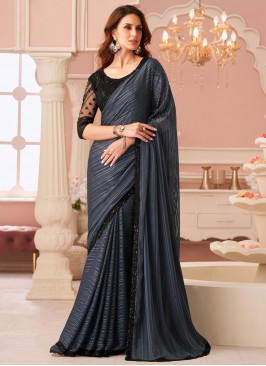 Grey Sangeet Trendy Saree