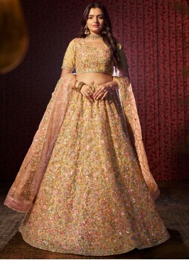 Gripping Embroidered Net Designer Lehenga Choli