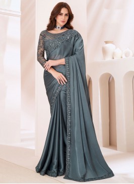 Groovy Border Grey Traditional Saree