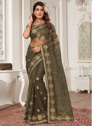 Groovy Net Party Contemporary Saree