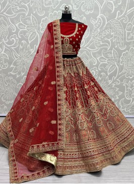 Groovy Red Multi Lehenga Choli