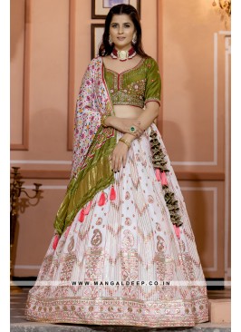 Handcrafted Georgette Ensemble with Vibrant Resham