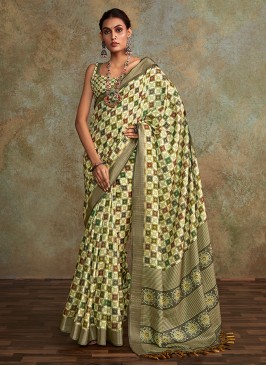 Handloom silk Green Classic Saree