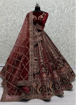 Haute Velvet Thread Trendy Lehenga Choli