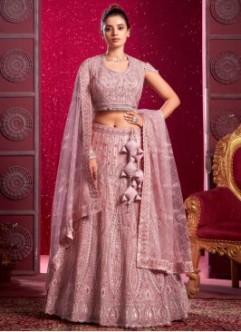 Honourable Pink Net Readymade Lehenga Choli