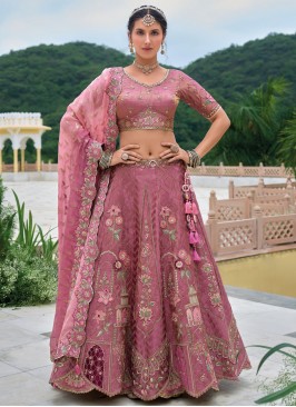 Hot Pink Sequins Designer Lehenga Choli