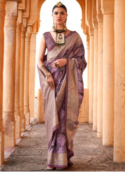 Hypnotizing Purple Contemporary Saree