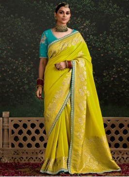 Immaculate Green pure-dola Trendy Saree