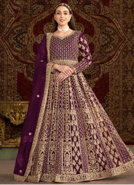 Immaculate Purple Engagement Trendy Gown