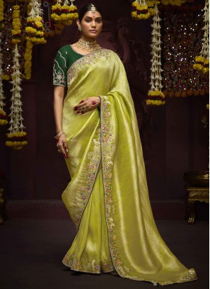 Impeccable Kanjivaram Silk Green Zari Classic Saree