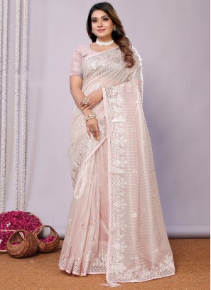 Imperial Zari Pink Silk Designer Saree