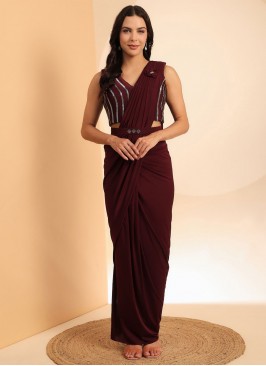 Imported Designer Saree in Wine