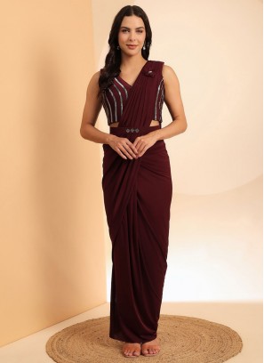 Imported Designer Saree in Wine