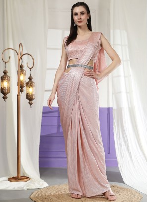 Imported Fancy Peach Trendy Saree