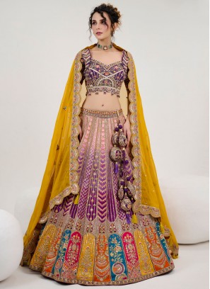 Incredible Multi Colour Silk Readymade Lehenga Choli