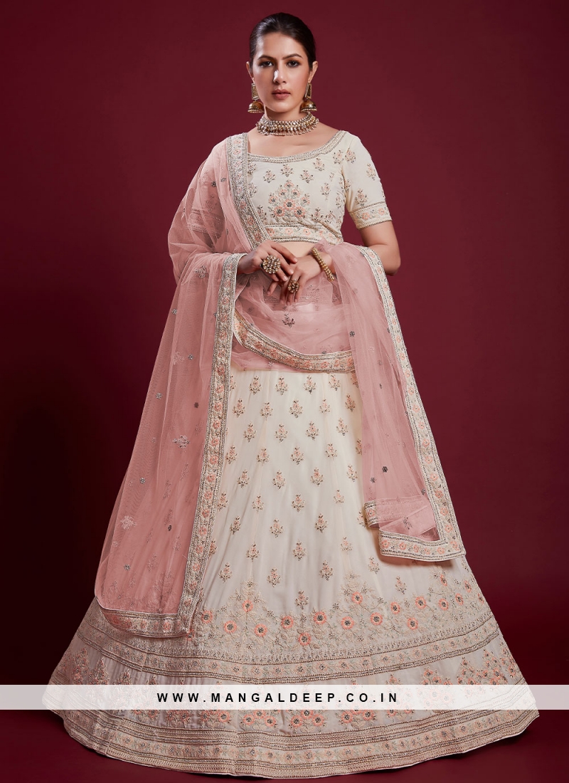 But Latest Off White Lehenga LLCV08864