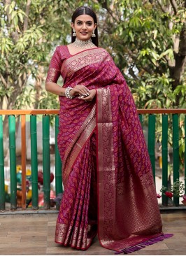 Incredible Weaving Purple Patola Silk  Trendy Sare
