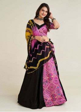 Innovative Digital Print Black Designer Lehenga Choli