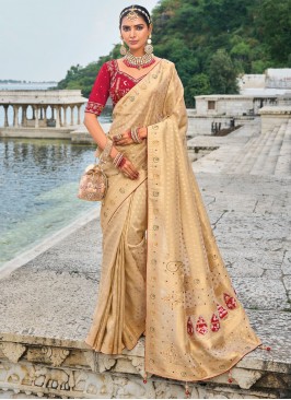 Innovative Kanjivaram Silk Reception Trendy Saree