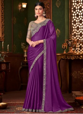 Innovative Purple Contemporary Saree