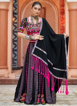 Intricate Multi Colour Embroidered Readymade Lehenga Choli