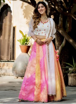 Intricate Multi Colour Mehndi Trendy Lehenga Choli