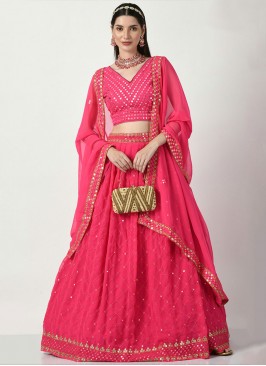 Intricate Pink Ceremonial A Line Lehenga Choli