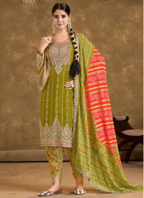 Intriguing Chinon Embroidered Salwar Kameez