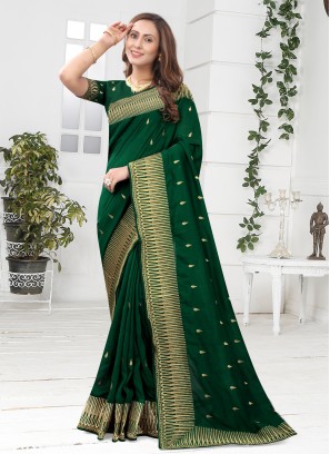 Invaluable Green Ceremonial Designer Saree