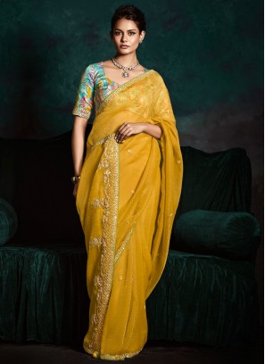 Invaluable Yellow Traditional Saree