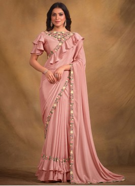 Invigorating Pink Wedding Trendy Saree